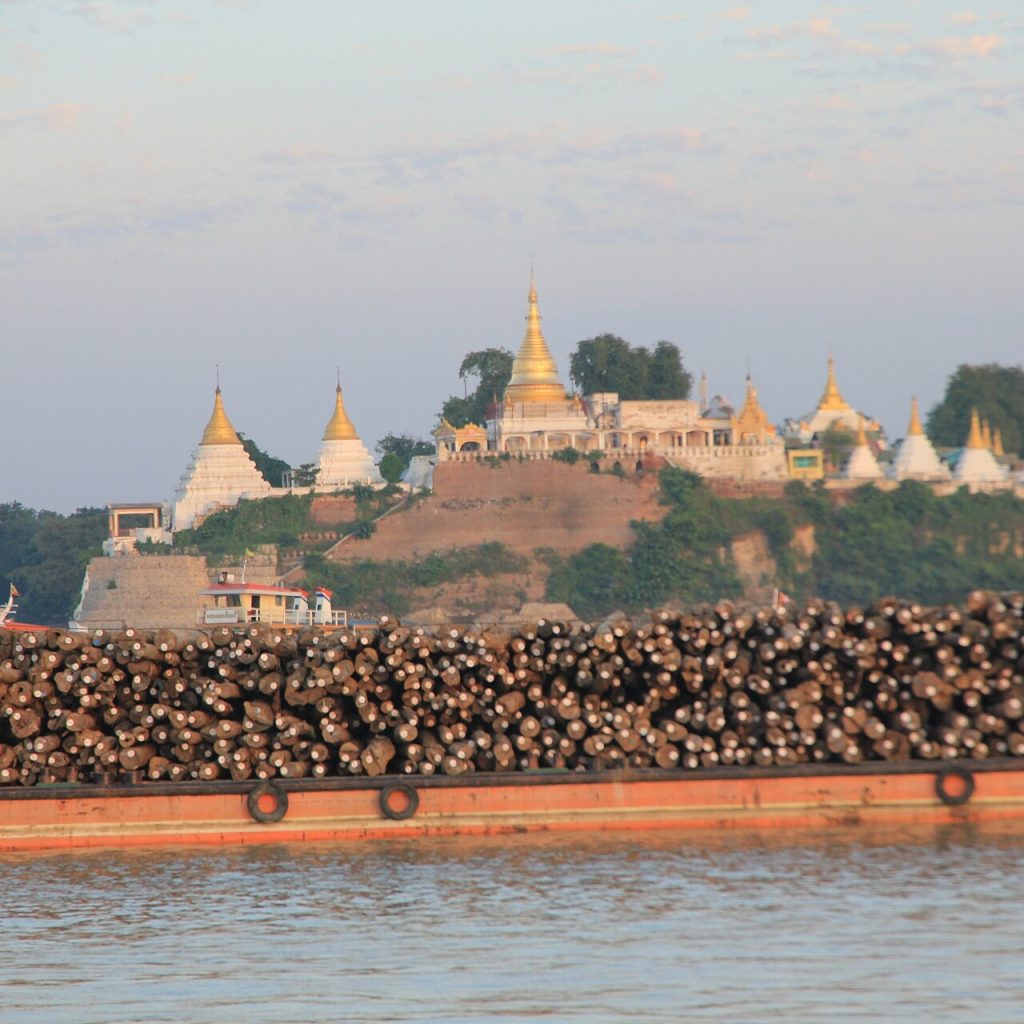 Boat on the Irrawaddy River near Bagan