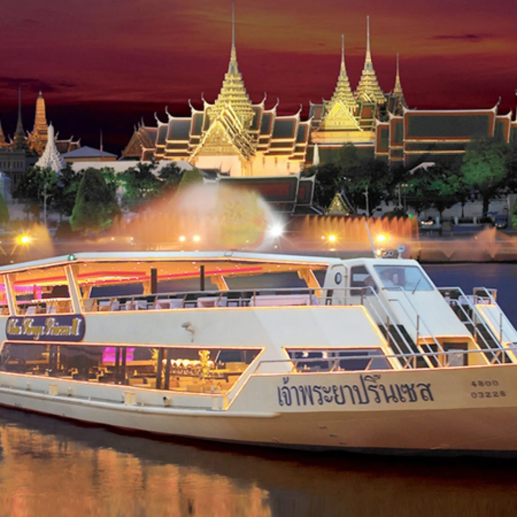 Día 1: Llegada a Bangkok – Cena en crucero (C)