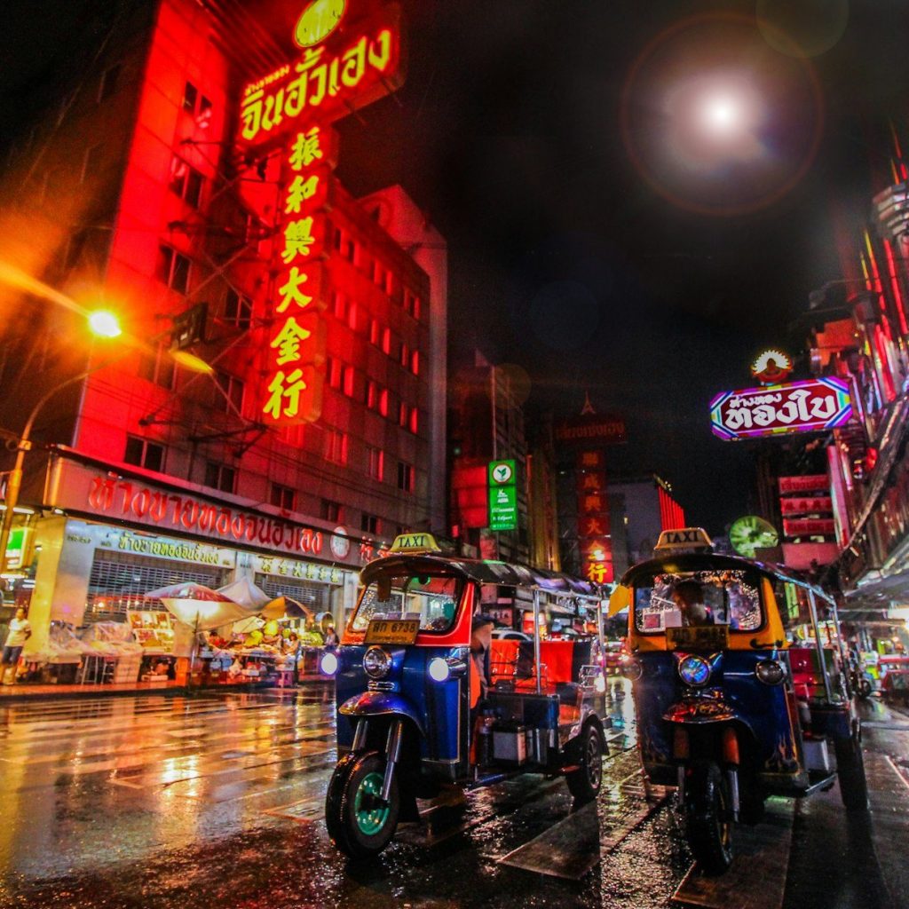 two auto rickshaw on the street