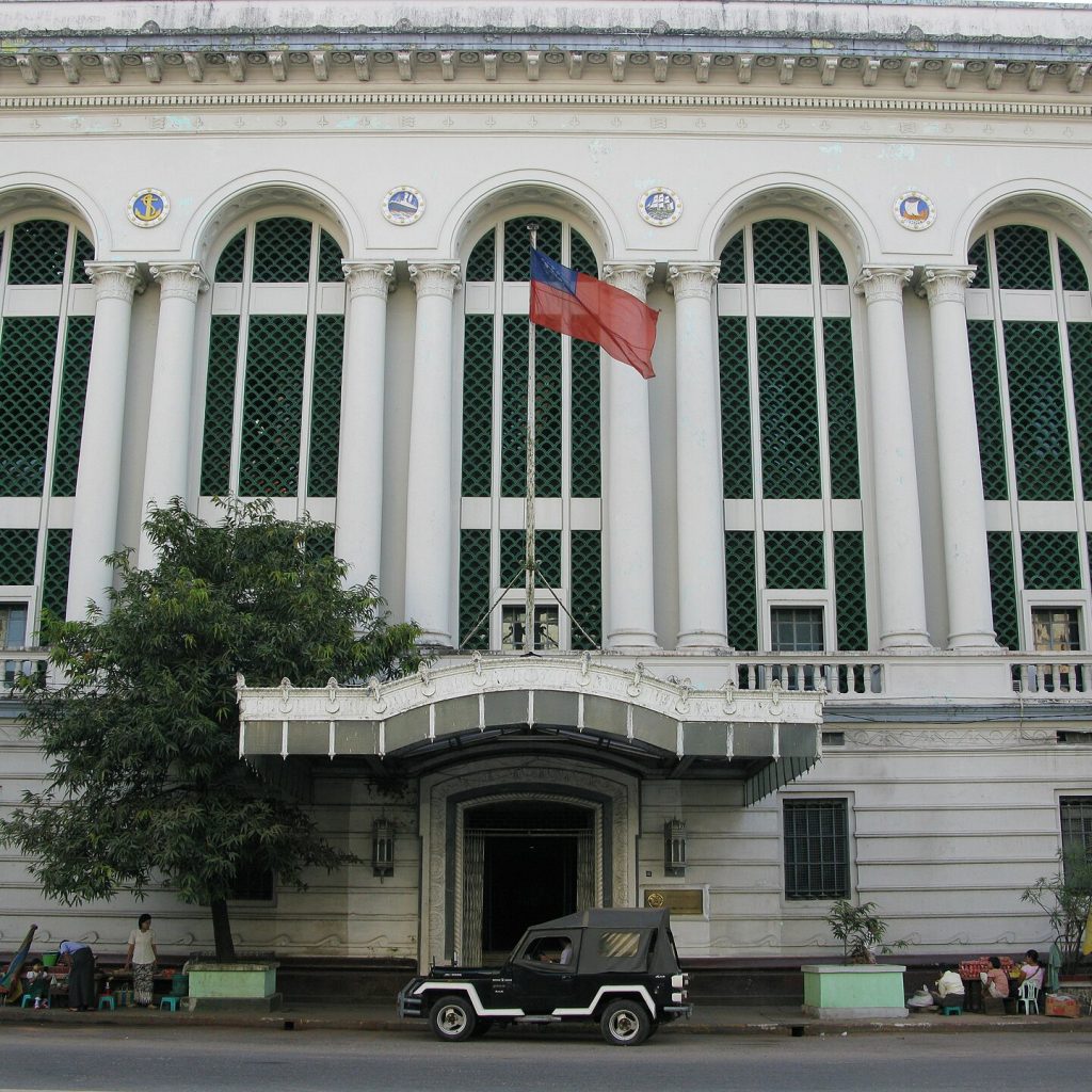 Colonial-era buildings in downtown Yangon
