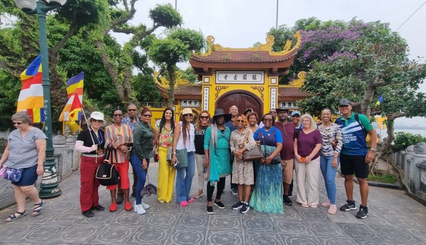 Metta Voyage group at Tran Quoc Pagoda, Hanoi