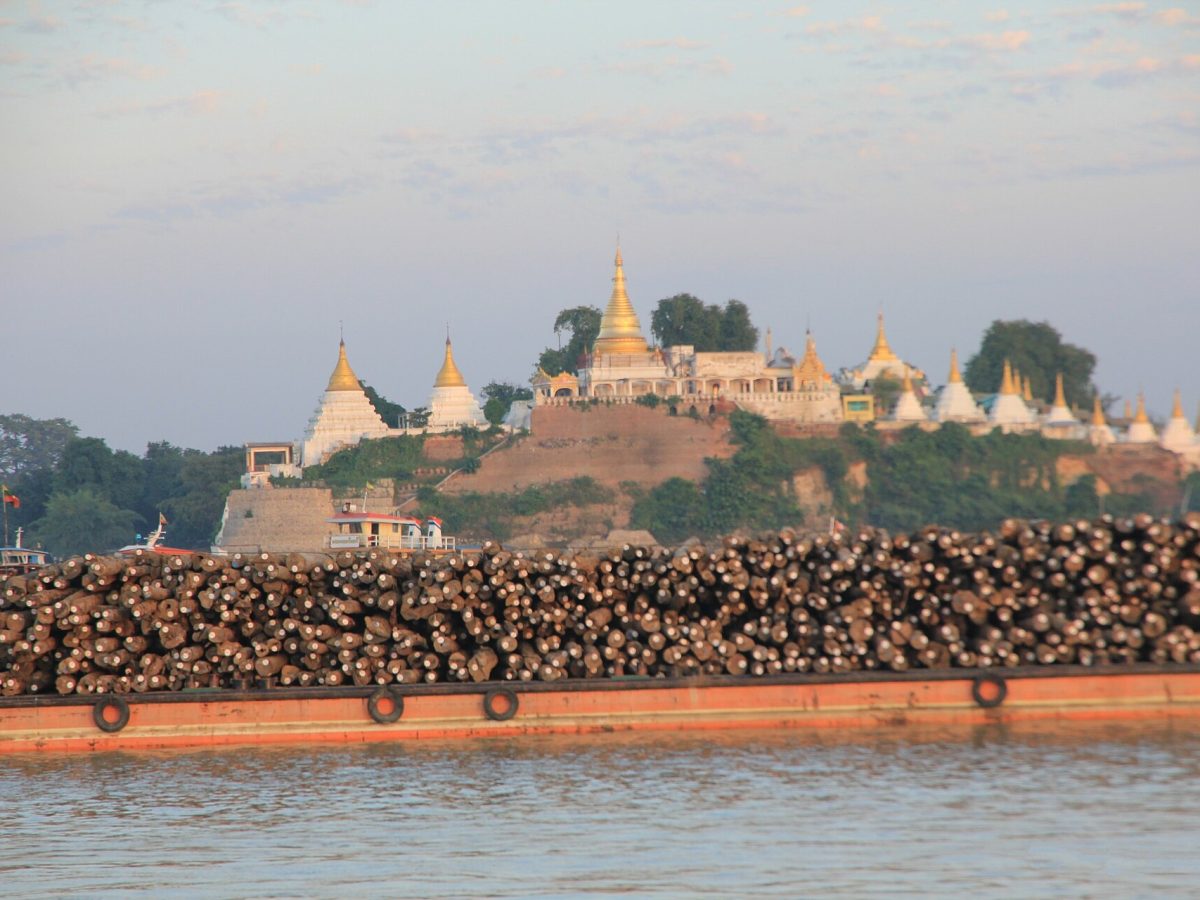 Boat on the Irrawaddy River near Bagan
