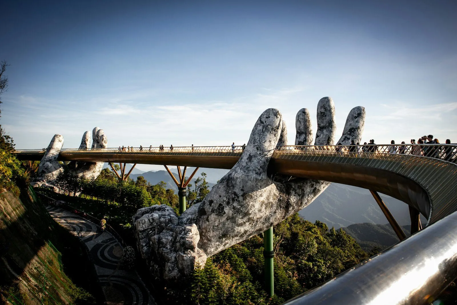 A large metal object on top of a hill