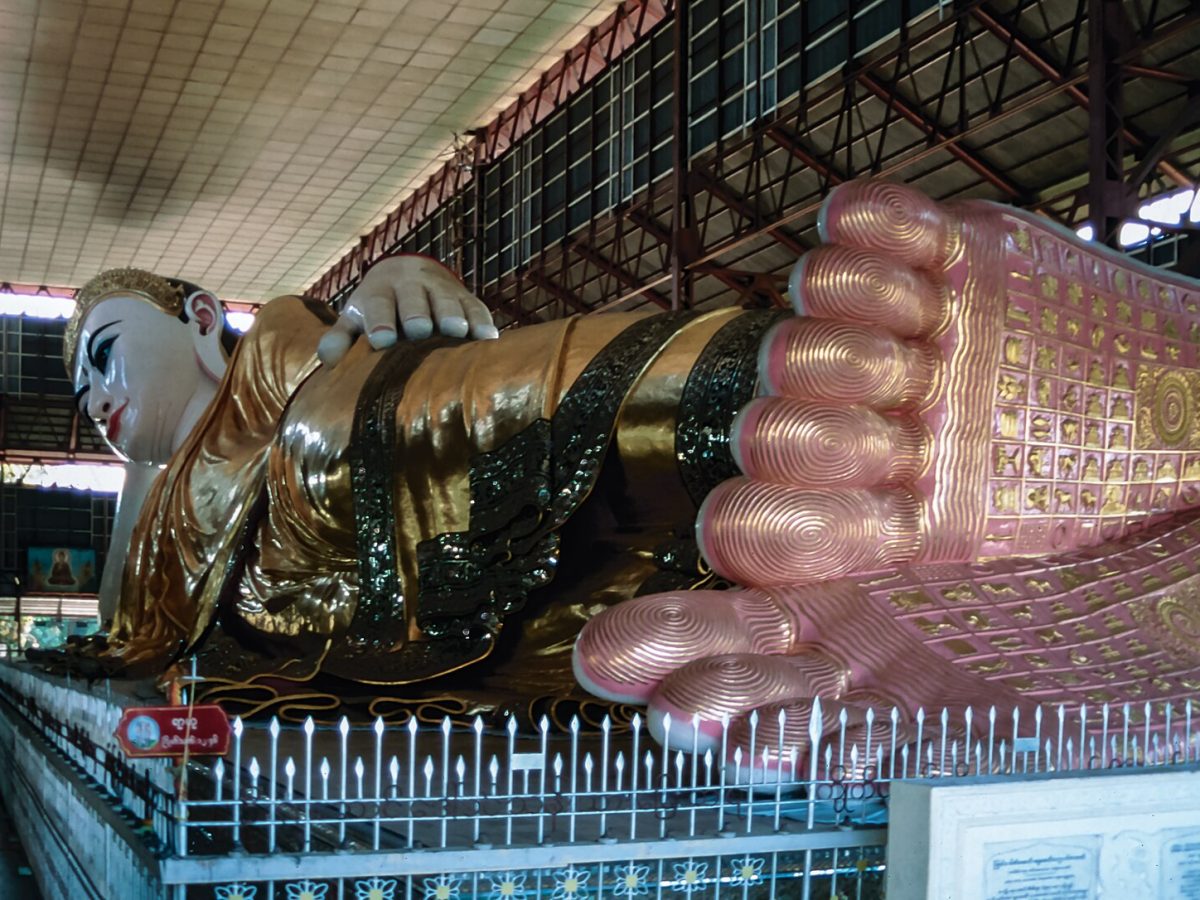 The reclining Buddha of Chauk Htat Gyi Pagoda, Yangon
