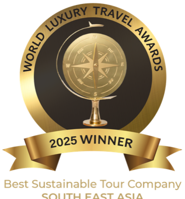 Gewinner 2025 · Sustainable Tour Company, South East Asia · World Luxury Travel Awards