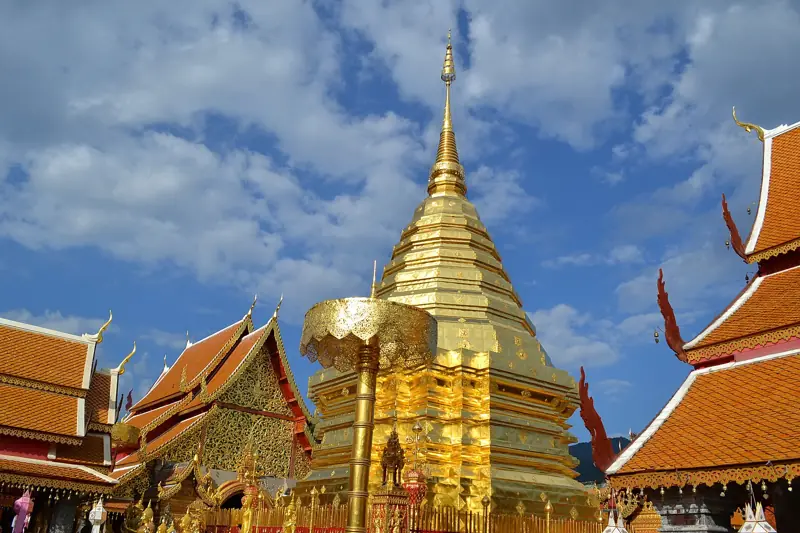 Jardim botânico, Doi Suthep e conversa com monges