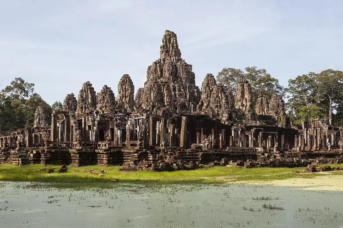 The stone faces of the Bayon temple at Angkor Thom